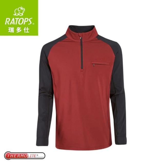 【RATOPS】瑞多仕 男Thermolite暖衣《赭紅/黑》DB6005/中層衣/保暖長袖/袖配色(悠遊山水)