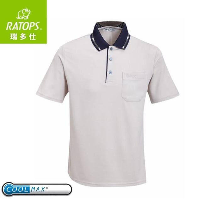 【RATOPS】瑞多仕 男 隔濕紗POLO短袖上衣《浮石色/深藍芽》DB8822/POLO衫(悠遊山水)