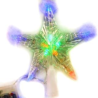 【摩達客-聖誕裝飾品特賣】聖誕燈LED透明樹頂星電池燈(彩光/高亮度/可裝飾於聖誕樹頂或窗戶等/本島免運)