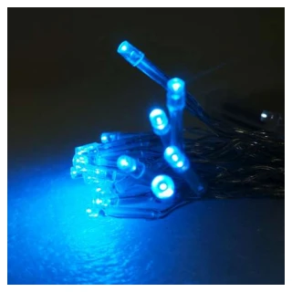 【聖誕裝飾品特賣】聖誕燈 LED燈串50燈電池燈(藍白光 透明線 高亮度又環保)