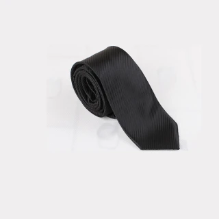 【拉福】黑色斜紋領帶8cm寬版領帶拉鍊領帶(黑)