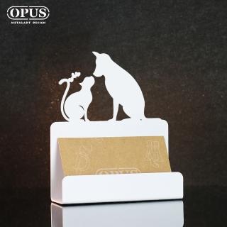 【OPUS東齊金工】歐式鐵藝名片座/高階名片架/名片夾/金屬商務名片盒(CA-do06W 寵愛 優雅白)