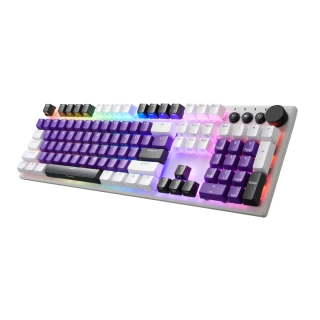 【i-Rocks】K74R 機械式鍵盤 熱插拔 Gateron軸 RGB背光 白紫晶