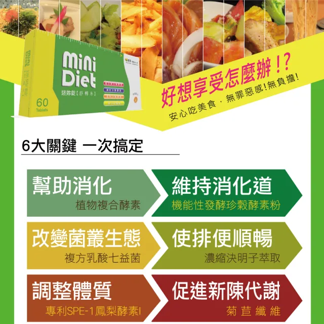 【BeeZin康萃】Mini Diet 迷你錠 舒暢系x1盒(60錠/盒)