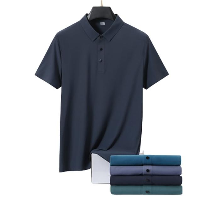 【米蘭精品】現貨+預購 冰絲POLO衫短袖上衣(薄款無痕休閒純色男裝父親節禮物9色74ey24)