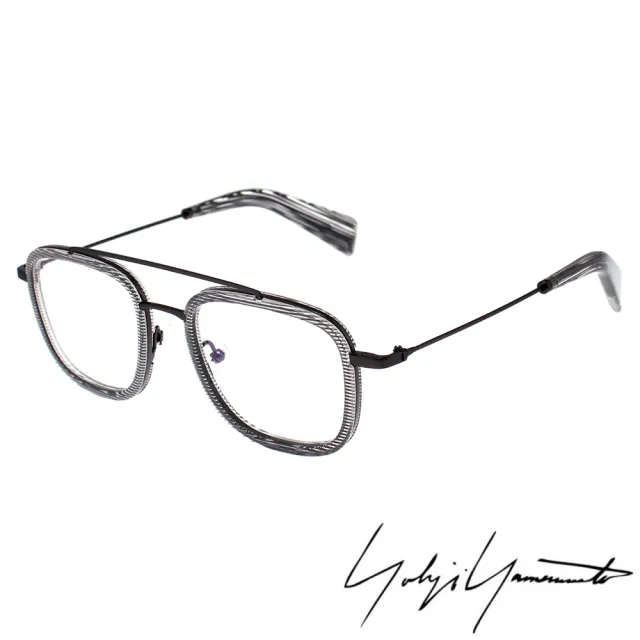 【Yohji Yamamoto 山本耀司】方型時尚前衛光學眼鏡(透明灰-YY1026-950)