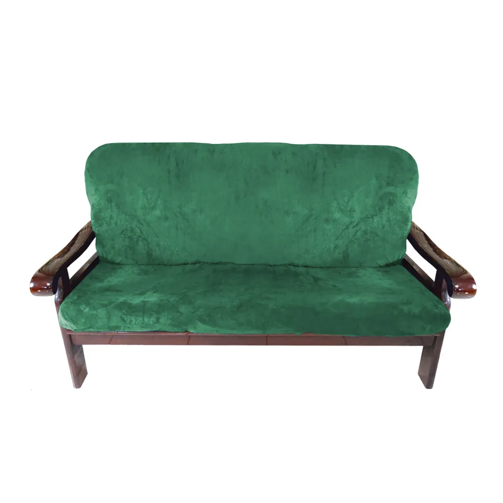 【Osun】厚綿絨防蹣彈性沙發座墊套/靠墊套(墨綠色3人座二入1組 聖誕禮物CE208)