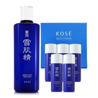 【KOSE 高絲】雪肌精化妝水360ml-無盒版 - 自選特惠組+高品質化妝棉1盒(專櫃公司貨)