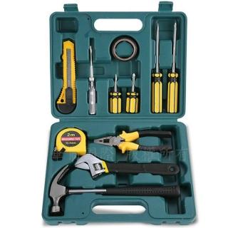 【威力鯨車神】專業DIY工具組/工具箱/板手/螺絲起子/捲尺/老虎鉗/鐵鎚 達人必備12件組