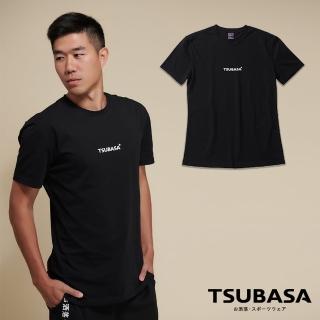 【TSUBASA灑落運動衣】ELEMENT 男款 貴絲棉T-Shirt 黑色(圓領T恤 黑T恤 合身休閒 短袖T恤)