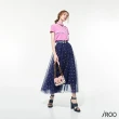 【iROO】粉紫小雛菊印花網紗裙