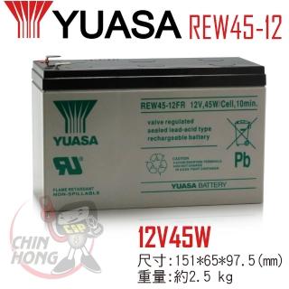 【CSP】YUASA湯淺REW45-12高率型密閉式鉛酸電池(不漏液 免維護 高性能 壽命長)