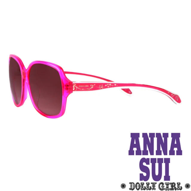 Anna Sui Dolly Girl系列浪漫小碎花圖騰款造型太陽眼鏡(透白+粉紅 DG806-218)