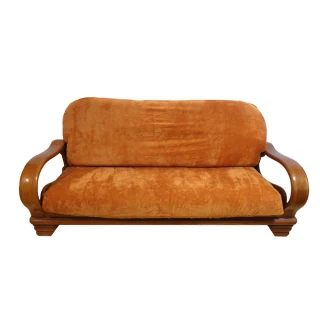 【Osun】厚綿絨防蹣彈性沙發座墊套/靠墊套(香檳橘3人座 聖誕禮物CE208)