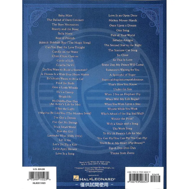 【Kaiyi Music 凱翊音樂】迪士尼金曲樂譜 鋼琴/吉他/人聲 第3版 The Disney Collection 3rd Edition