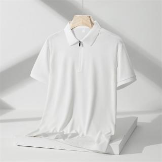 【米蘭精品】冰絲POLO衫短袖上衣(薄款透氣韓版休閒男裝父親節禮物4色74ey3)