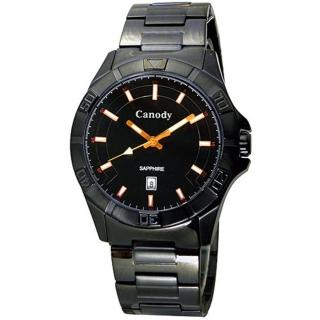 【Canody】城市光廊個性時尚不鏽鋼腕錶(黑橘/41mm/GM1229-G)