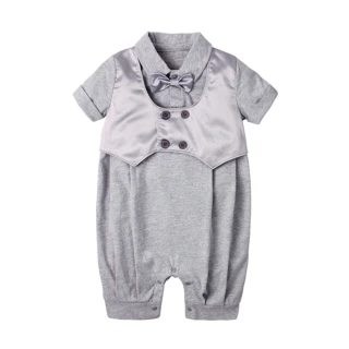 【baby童衣】復古西裝背心假兩件連身衣 60357(共1色)