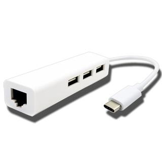 【K-Line】Type-C轉RJ45網絡卡/3孔HUB集線器