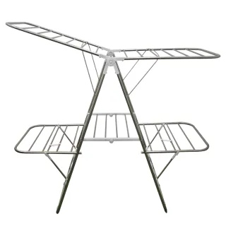 【雙手萬能】不鏽鋼雙翼蝶型曬衣架 