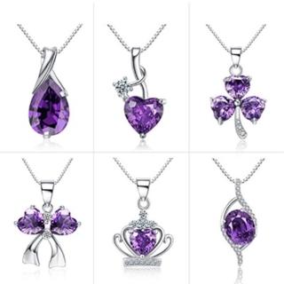 【米蘭精品】現貨+預購 項鍊水晶流行銀飾品(優雅高貴時尚母親節情人節生日聖誕節交換禮物73am47)