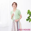 【RED HOUSE 蕾赫斯】鏤空花紋針織外套(蘋果綠)