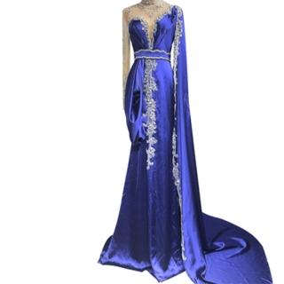 【女神婚紗禮服】高階法式緞面優雅魚尾宴會晚禮服 LA70869 寶藍色(主持人 頒獎禮服)