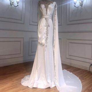 【女神婚紗禮服】高階法式緞面優雅魚尾宴會晚禮服 LA70869 象牙白(主持人 頒獎禮服)