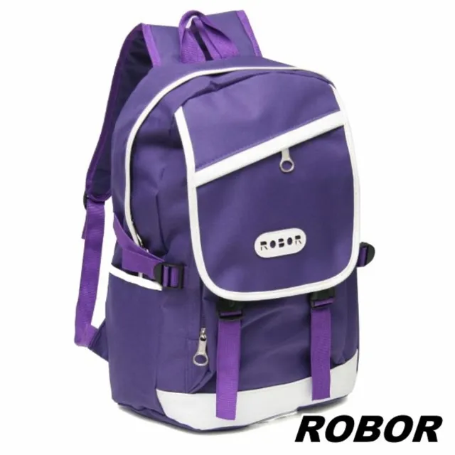 【ROBOR】雙11 潮流百搭休閒簡約後背包(紫色)