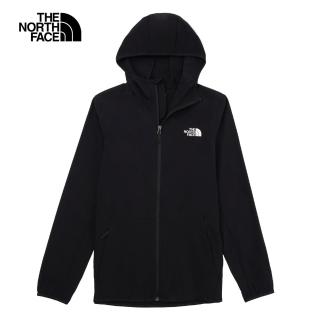 【The North Face 官方旗艦】北面男款黑色DWR防潑水連帽外套｜7WCYJK3(抗UV)