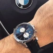 【HUGO BOSS】HB1513283 Jet Chrono德式競速計時腕錶-紳士雙眼-藍面X黑色皮革(德式競速計時眼雙手錶)