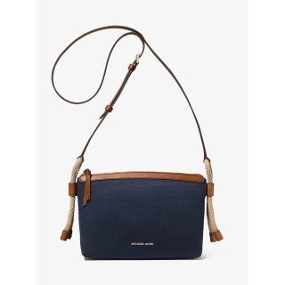 【Michael Kors】專櫃經典款 超輕帆布繩索飾斜揹包/側揹包(兩色可選)