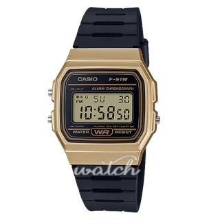 【CASIO 卡西歐】復古造型 時尚必備 樹脂錶帶 電子錶 男錶(F-91WM)