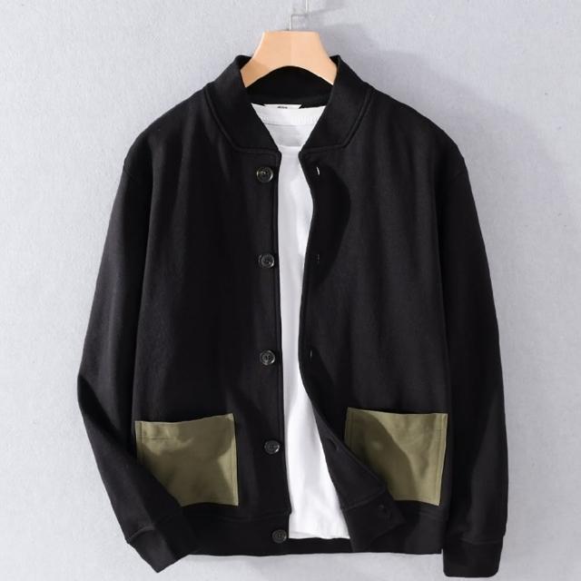 【巴黎精品】現貨+預購 棒球外套休閒夾克(日系純棉寬鬆針織男外套a1bv52)