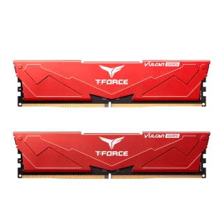 【Team 十銓】T-FORCE VULCAN 火神系列 DDR5-6400 32Gx2_64GB CL40 桌上型超頻記憶體(紅色)