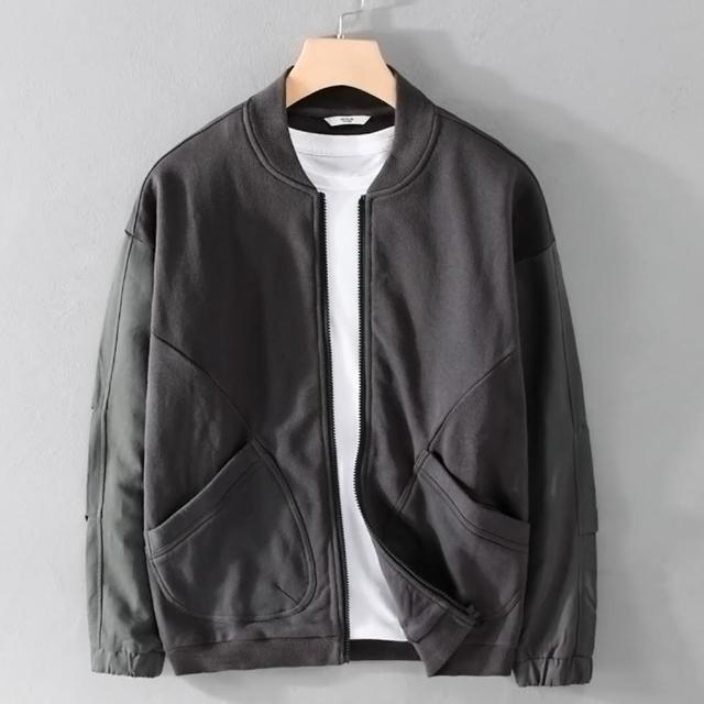 【巴黎精品】現貨+預購 棒球外套休閒夾克(春秋寬鬆復古純棉男外套2色a1bv10)