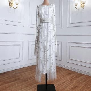 【女神婚紗禮服】高階方領緞面高貴典雅宴會晚禮服 LA71015 白色(主持人 晚宴服)