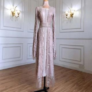 【女神婚紗禮服】高階方領緞面高貴典雅宴會晚禮服 LA71015 粉色(主持人 晚宴服)