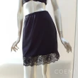 【COEMI】膝上短襯裙LACE裙擺 內搭衣裙 基本款 夏日必備(SH002-1黑)