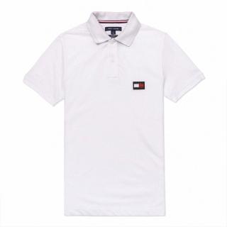 【Tommy Hilfiger】TOMMY 經典貼布大Logo短袖POLO衫 上衣-白色(平輸品)