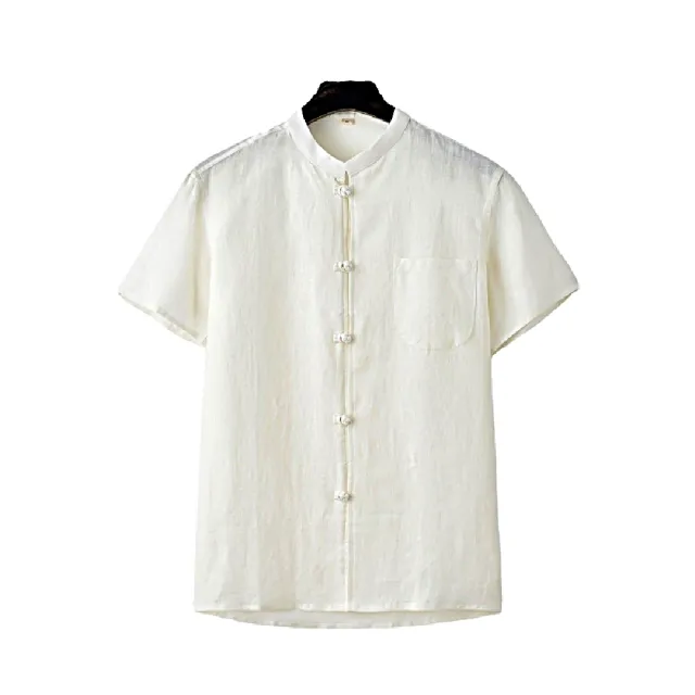 【巴黎精品】現貨+預購 新中式 唐裝漢服上衣(中國風立領輕薄短袖亞麻男上衣6色a1bx72)