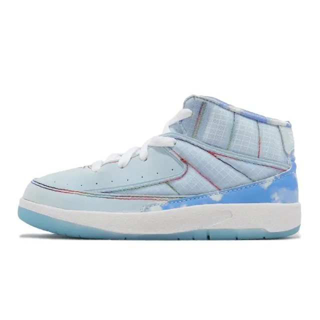 NIKE 耐吉】童鞋Jordan 2 Retro SP TD 小童藍白休閒鞋聯名夜光幼童喬丹