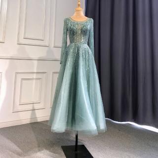 【女神婚紗禮服】高階時尚氣質顯瘦宴會晚禮服 LA71111 水藍色(聚會禮服 表演禮服)
