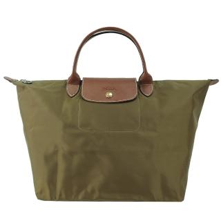 【LONGCHAMP】Le-Pliage 短把摺疊水餃包(中/卡其綠)