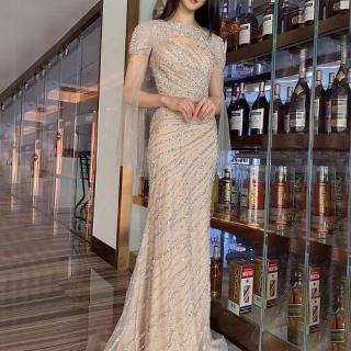 【女神婚紗禮服】極致華麗縫珠女王魚尾宴會晚禮服 LA71380(頒獎禮服 晚宴服)