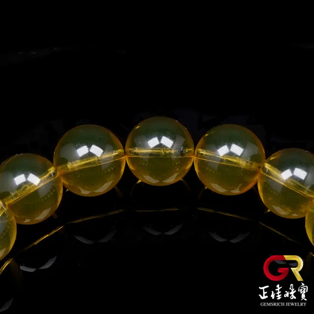 【正佳珠寶】琥珀藍珀 金藍超淨水 10mm 藍珀手珠｜日本彈力繩(頂級藍珀全淨體 金藍色琥珀珠)