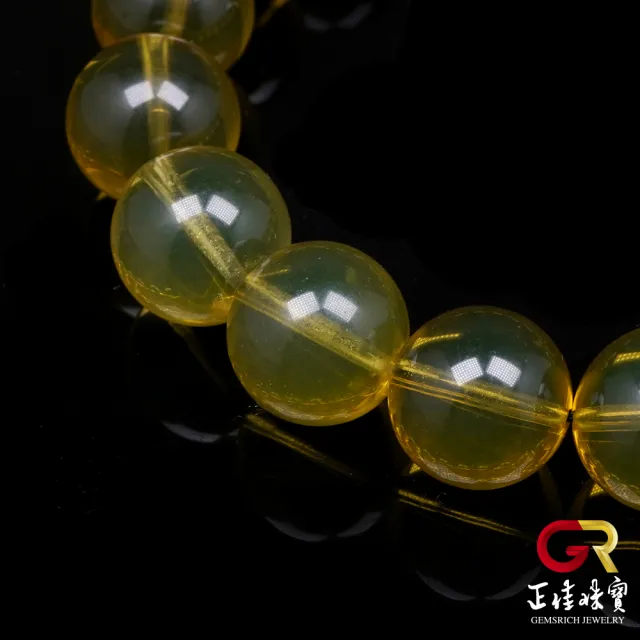 【正佳珠寶】琥珀藍珀 金藍超淨水 10mm 藍珀手珠｜日本彈力繩(頂級藍珀全淨體 金藍色琥珀珠)