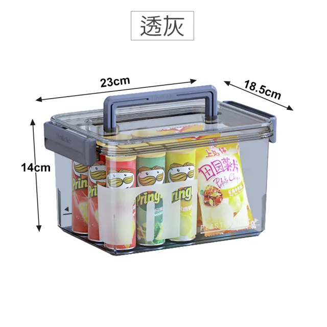 【HaRu日春生活】防塵透明手提收納箱-小款1入(收納盒 衣物收納箱 置物盒 藥箱 雜物盒)