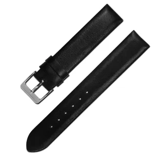【Watchband】各品牌通用柔軟簡約質感真皮錶帶(同寬-黑色)