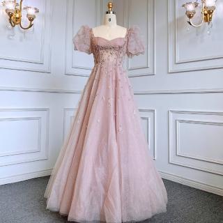 【女神婚紗禮服】極致夢幻泡泡袖輕奢時尚宴會晚禮服 LA71773(派對 訂婚禮服)